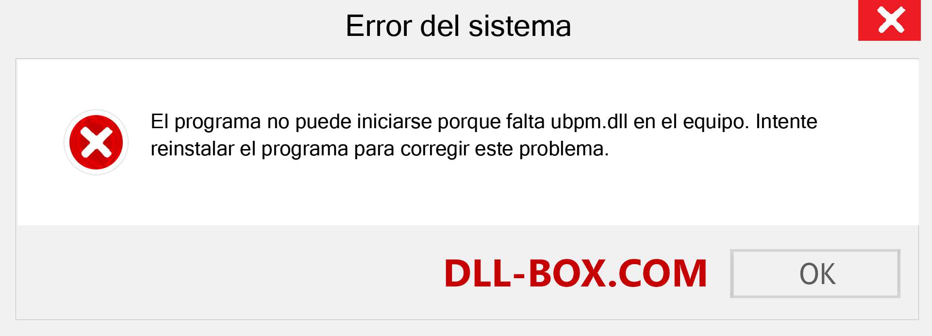 ¿Falta el archivo ubpm.dll ?. Descargar para Windows 7, 8, 10 - Corregir ubpm dll Missing Error en Windows, fotos, imágenes